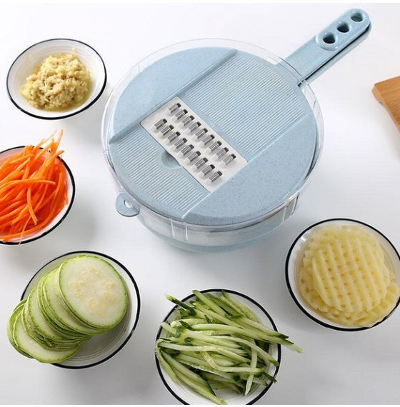 8-in-1 Mandoline Vegetable Slicer with Strainer | Multifunctional Kitchen Cutter | KitchenioShop