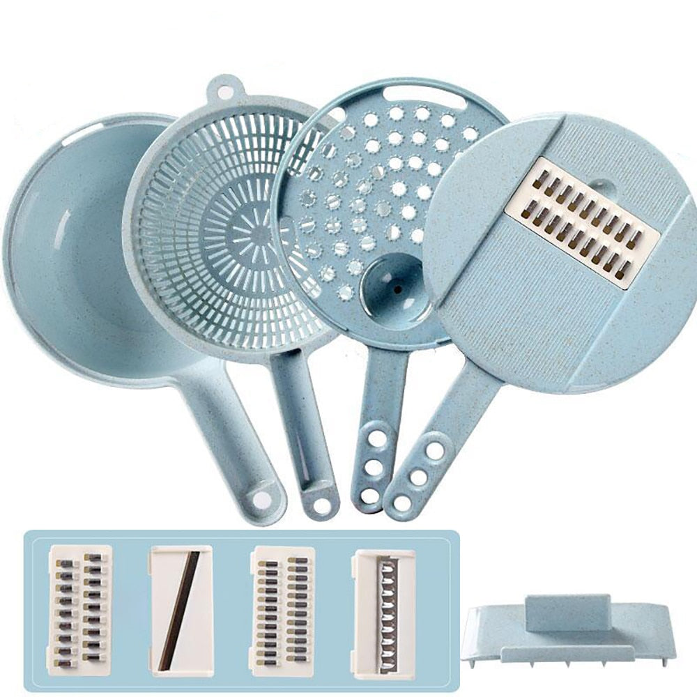 8-in-1 Mandoline Vegetable Slicer with Strainer | Multifunctional Kitchen Cutter | KitchenioShop