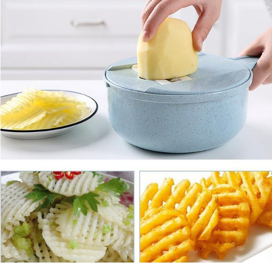 8-in-1 Mandoline Vegetable Slicer with Strainer | Multifunctional Kitchen Cutter | KitchenioShop